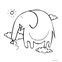 free elephant drawing