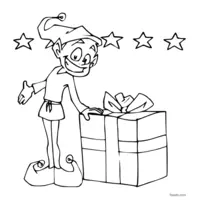 Elf happy to give a gift