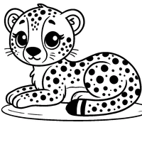 Lying Cheetah Coloring | Toupty.com