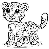 Standing Leopard Coloring | Toupty.com