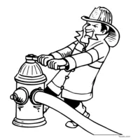 Firefighter opening a hydrant