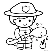 Little boy firefighter