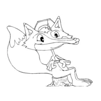 Fun fox coloring page for kids