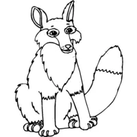 Fox relaxing in nature coloring page