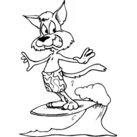 Fox in a playful pose coloring page