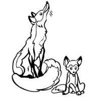 Fox and butterfly coloring activity