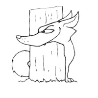 Fox and its cubs coloring page