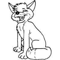 Fox drawing for kids to color