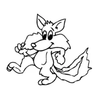 Fox drawing for kids to color