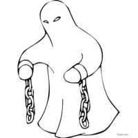 Ghost with chains coloring | Toupty.com