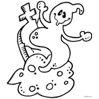 Funny little ghost coloring | Toupty.com