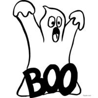 Ghost saying BOO! coloring | Toupty.com