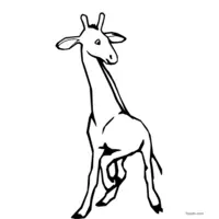 Black and white giraffe sketch to print