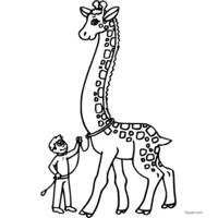 Giraffe drawing free to print and color