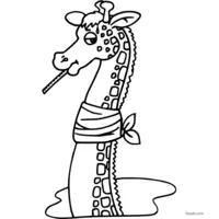 Easy giraffe sketch to print and color