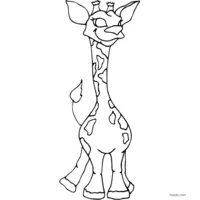 Black and white giraffe drawing to color