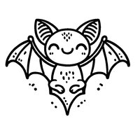 Happy Halloween bat coloring