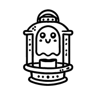 Ghostly lantern coloring for Halloween