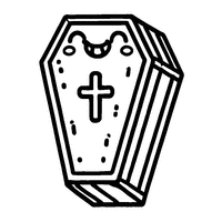 Funny coffin coloring for Halloween