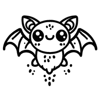 Cute bat coloring for preschoolers