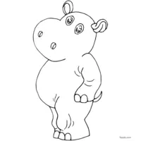 hippopotamus outline for coloring