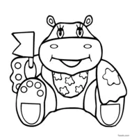 fun hippopotamus coloring image