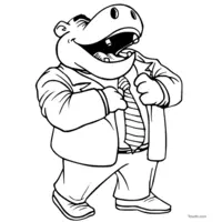 printable hippopotamus drawing