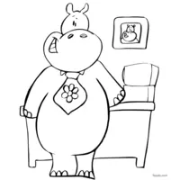 fun hippopotamus gif to color