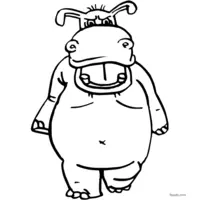 hippopotamus drawing to print and color