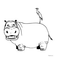 hippopotamus drawing for coloring