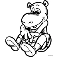 cute hippopotamus image for kids