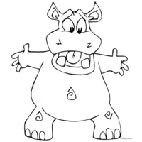 funny hippopotamus for coloring