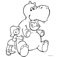 hippopotamus printable coloring gif