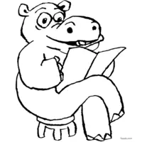 hippopotamus coloring image