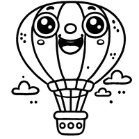 Hot air balloon with a big smile | Toupty.com