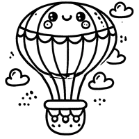 Hot air balloon in the clouds | Toupty.com