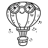 Hot air balloon with sunglasses | Toupty.com