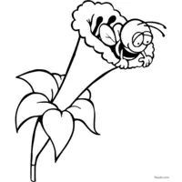 bee and flower coloring page