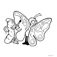 caterpillar and butterfly coloring page