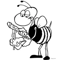 bee drawing coloring page