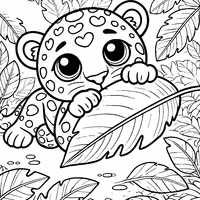 Coloring of a jaguar in the jungle