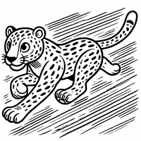 Coloring of a running jaguar