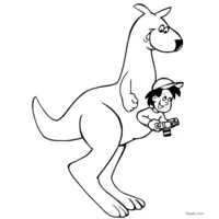 kangaroo image to print and color