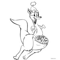 black and white kangaroo sketch to print