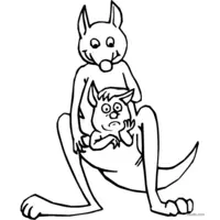 kangaroo clip art to print and color