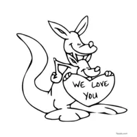 GIF kangaroo to color after printing