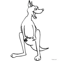 black and white kangaroo clip art