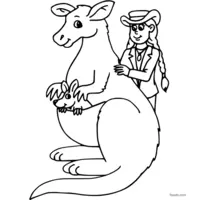 kangaroo coloring for print and color