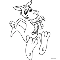 kangaroo clip art to color