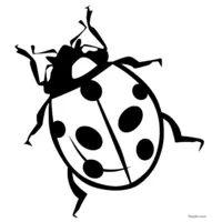 Red ladybug with black spots coloring page